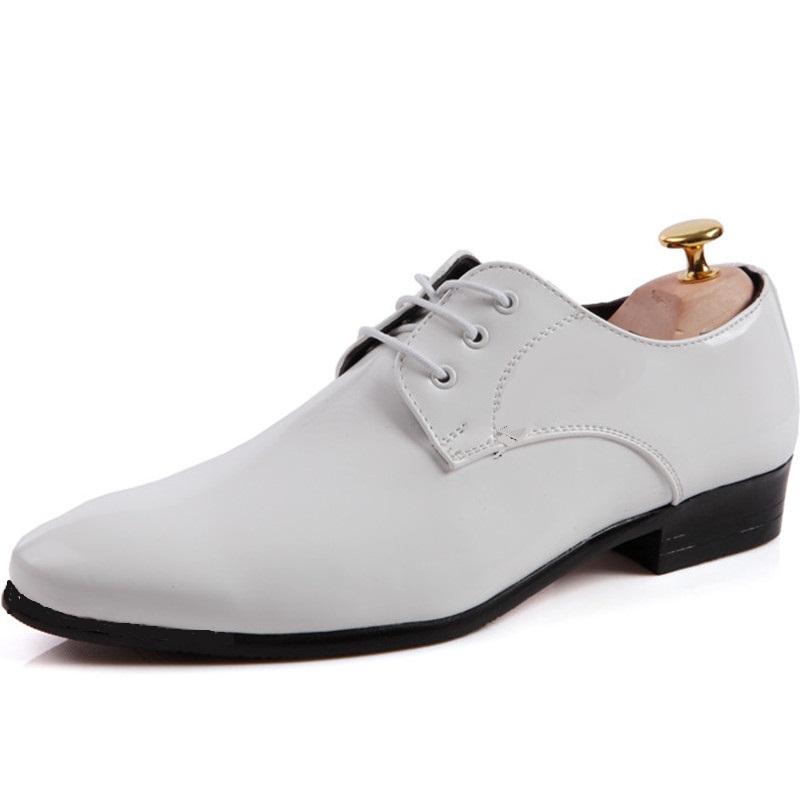 Customized Handmade White Color Derby Leather Men's Dress Shoes With