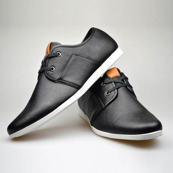 Customized Handmade Black Color Leather Men S Dress Shoes With White